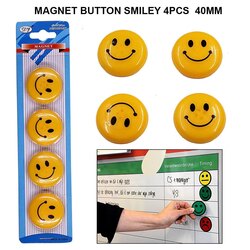 Magnet Button Smiley 4pcs x 40mm RAW1333 RAW4141